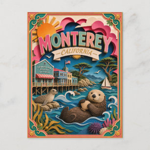 PopCut Staaten Monterey Kalifornien Papier Kunst Postkarte