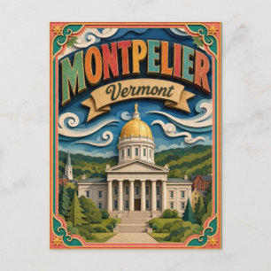 PopCut Staaten Montpelier Vermont Papierkunst Postkarte