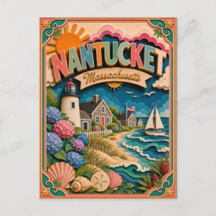 PopCut Staaten Nantucket Massachusetts Papierkunst Postkarte