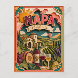 PopCut Staaten Napa Kalifornien Papier Kunst Postkarte