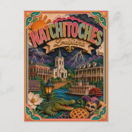 PopCut Staaten Natchitoches Louisiana Papierkunst Postkarte