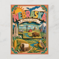 PopCut Staaten Nebraska Farbige 3D-Papierkunst