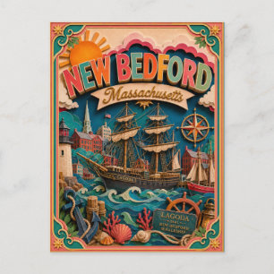 PopCut Staaten New Bedford Massachusetts Papierkun Postkarte