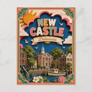 PopCut Staaten New Castle Delaware Papierkunst Postkarte