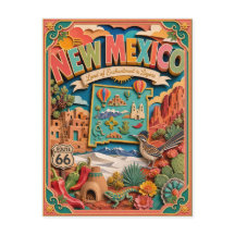 PopCut Staaten New Mexico Farbige 3D-Papierkunst