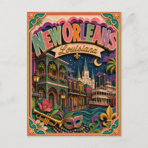 PopCut Staaten New Orleans Louisiana Papierkunst Postkarte