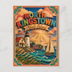 PopCut Staaten North Kingstown Rhode Island Kunst Postkarte