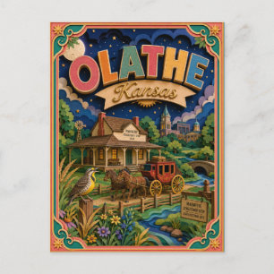 PopCut Staaten Olathe Kansas Papierkunst Postkarte