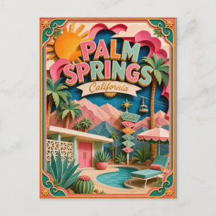 PopCut Staaten Palm Springs Kalifornien Papierkuns Postkarte