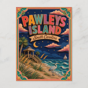 PopCut Staaten Pawleys Island South Carolina Kunst Postkarte