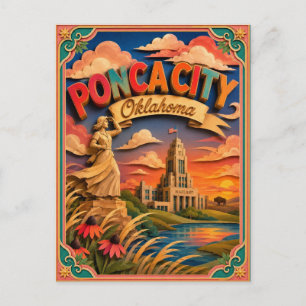 PopCut Staaten Ponca City Oklahoma Papierkunst Postkarte