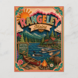 PopCut Staaten Rangeley Maine Papierkunst Postkarte