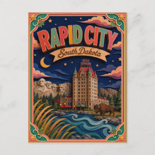 PopCut Staaten Rapid City South Dakota Papierkunst Postkarte