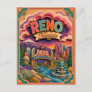 PopCut Staaten Reno Nevada Papierkunst Postkarte