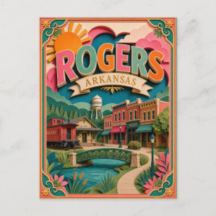 PopCut Staaten Rogers Arkansas Papier Kunst Postkarte