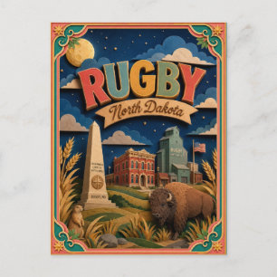 PopCut Staaten Rugby North Dakota Papierkunst Postkarte