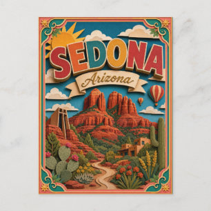 PopCut Staaten Sedona Arizona Papier Kunst Postkarte