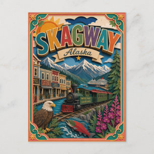 PopCut Staaten Skagway Alaska Papierkunst Postkarte