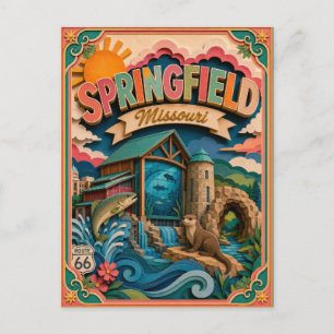 PopCut-Staaten Springfield Missouri Papierkunst Postkarte