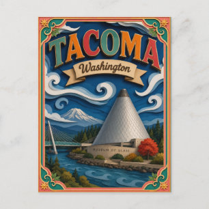 PopCut-Staaten Tacoma Washington Papierkunst Postkarte