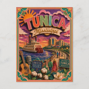 PopCut Staaten Tunica Mississippi Papierkunst Postkarte