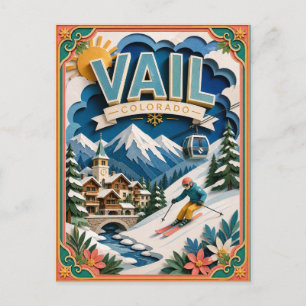 PopCut Staaten Vail Colorado Papierkunst Postkarte