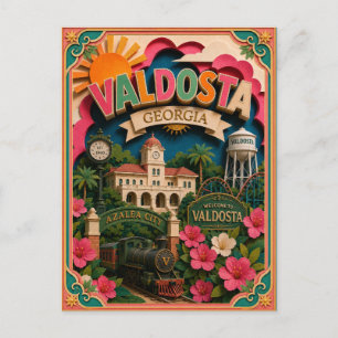 PopCut Staaten Valdosta Georgia Papierkunst Postkarte