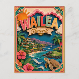 PopCut Staaten Wailea Hawaii Papier Kunst Postkarte