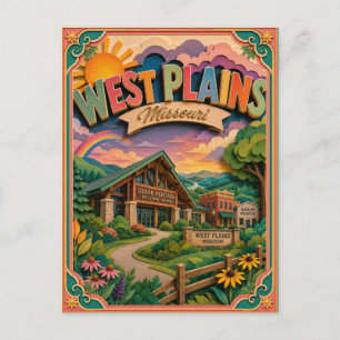 PopCut Staaten West Plains Missouri Papierkunst Postkarte