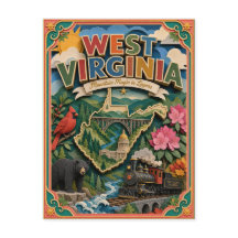 PopCut Staaten West Virginia Farbige 3D-Papierkuns