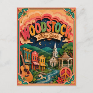 PopCut Staaten Woodstock New York Papierkunst Postkarte
