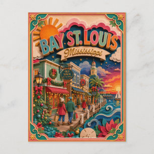 PopCut States Bay St. Louis Mississippi Papierkuns Postkarte