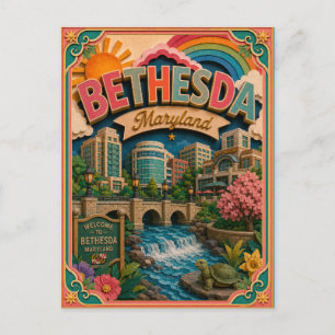 PopCut States Bethesda Maryland Papierkunst Postkarte