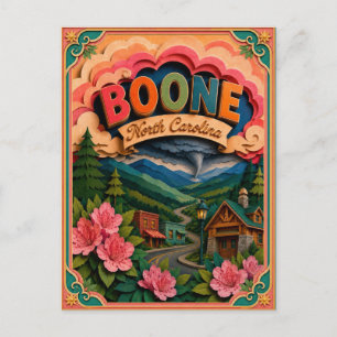 PopCut States Boone North Carolina Papierkunst Postkarte