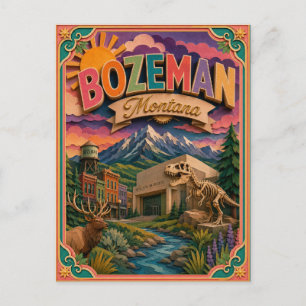 PopCut States Bozeman Montana Papierkunst Postkarte