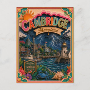 PopCut States Cambridge Maryland Papierkunst Postkarte