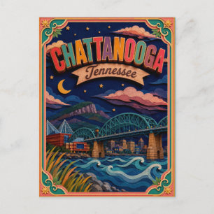 PopCut States Chattanooga Tennessee Papierkunst Postkarte