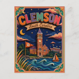 PopCut States Clemson South Carolina Papierkunst Postkarte