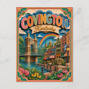 PopCut States Covington Kentucky Papierkunst Postkarte