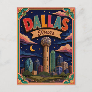 PopCut States Dallas Texas Papierkunst Postkarte