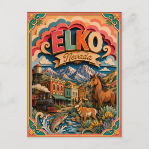 PopCut States Elko Nevada Papierkunst Postkarte