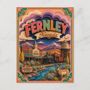 PopCut States Fernley Nevada Papierkunst Postkarte