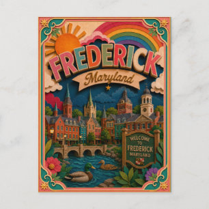PopCut States Frederick Maryland Papierkunst Postkarte