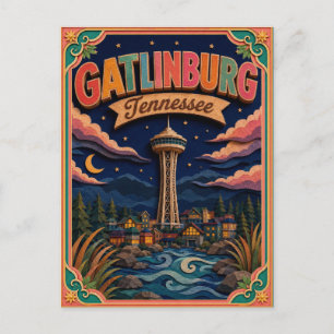 PopCut States Gatlinburg Tennessee Papierkunst Postkarte