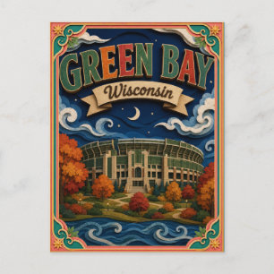 PopCut States Green Bay Wisconsin Papierkunst Postkarte