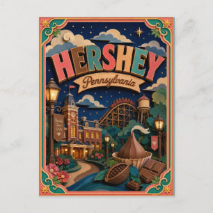 PopCut States Hershey Pennsylvania Papierkunst Postkarte
