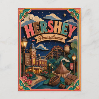 PopCut States Hershey Pennsylvania Papierkunst Postkarte