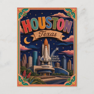 PopCut States Houston Texas Papierkunst Postkarte