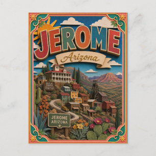 PopCut States Jerome Arizona Papierkunst Postkarte