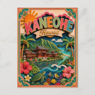 PopCut States Kaneohe Hawaii Papierkunst Postkarte
